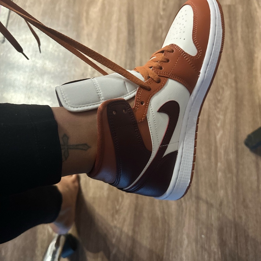 Jordan 1 Women’s high top White, Burgundy and pink combo Sneakers